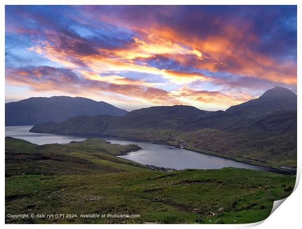this firery sunset and all its bright colors 0N THE ISLE OF HARRIS Print by dale rys (LP)