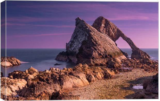 Bow Fiddle Rock on the Moray Coast, Scotland. Canvas Print by Andrew Briggs