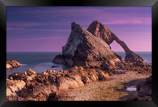 Bow Fiddle Rock on the Moray Coast, Scotland. Framed Print by Andrew Briggs