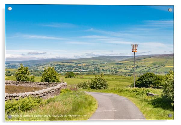 Middleton in Teesdale from Bail Hill Mickleton Acrylic by Richard Laidler