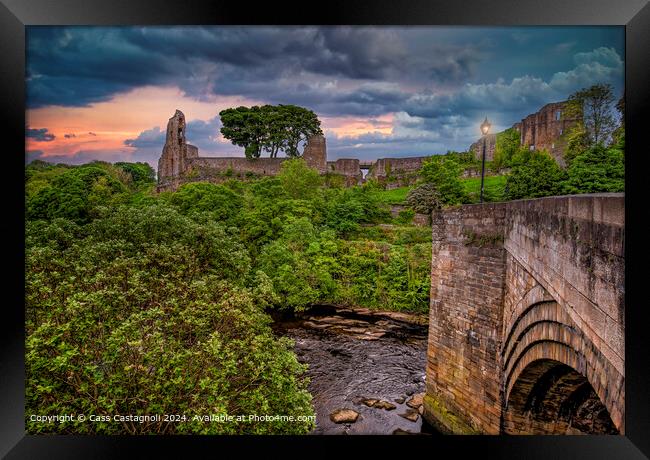 Barnard Castle at Sunset - Count Durham Framed Print by Cass Castagnoli