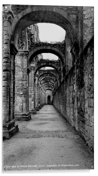 Black and White Fountains Abbey Acrylic by David Bennett