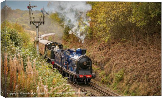 CR 828 (formerly 57566) steams into Bridgnorth on  Canvas Print by Ironbridge Images