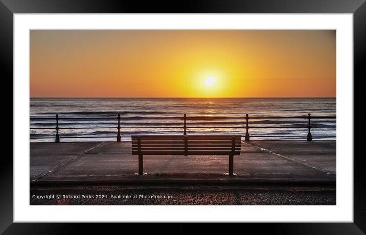 Sunrise Over Scarborough Beach Waves Framed Mounted Print by Richard Perks