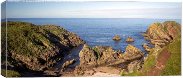 Portknockie Coastline Panoramic Landscape Canvas Print by Derek Daniel