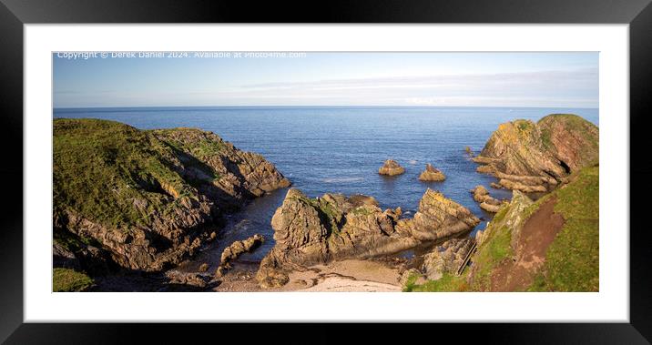 Portknockie Coastline Panoramic Landscape Framed Mounted Print by Derek Daniel
