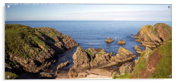 Portknockie Coastline Panoramic Landscape Acrylic by Derek Daniel