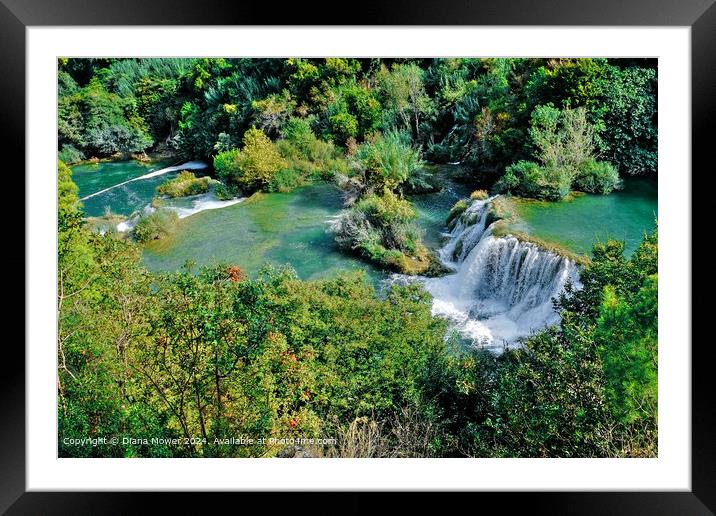 Krka Waterfalls Croatia  Framed Mounted Print by Diana Mower