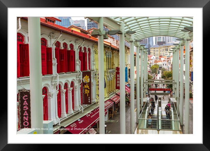 Pagoda Street in Chinatown, Singapore  Framed Mounted Print by Jim Monk