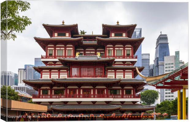 Buddha Tooth Relic Temple, Singapore Canvas Print by Jim Monk