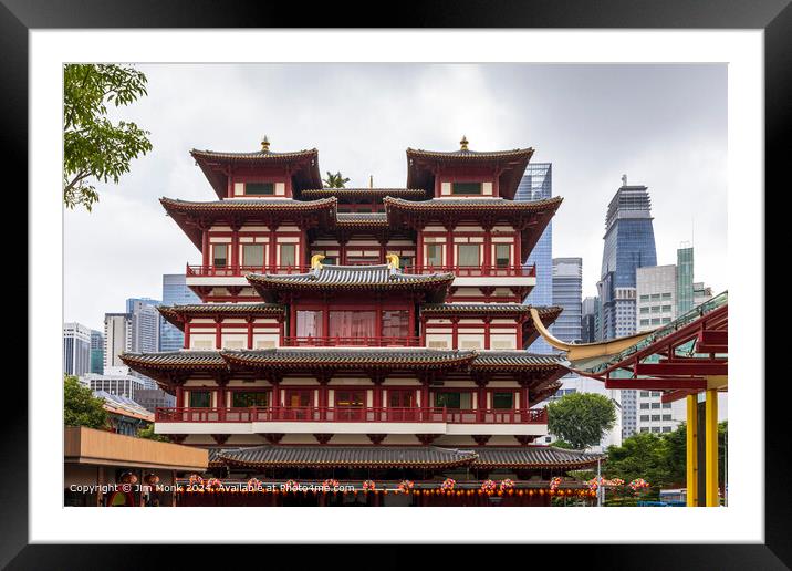 Buddha Tooth Relic Temple, Singapore Framed Mounted Print by Jim Monk