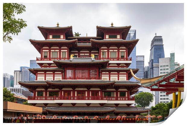 Buddha Tooth Relic Temple, Singapore Print by Jim Monk