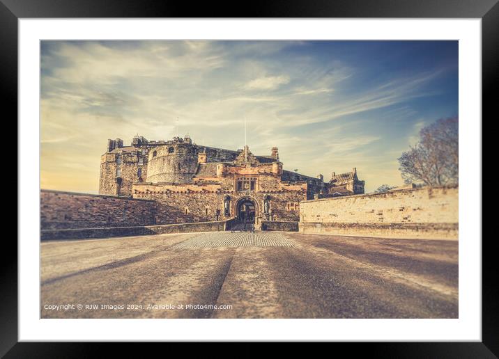 Edinburgh Castle Vintage Effect Framed Mounted Print by RJW Images