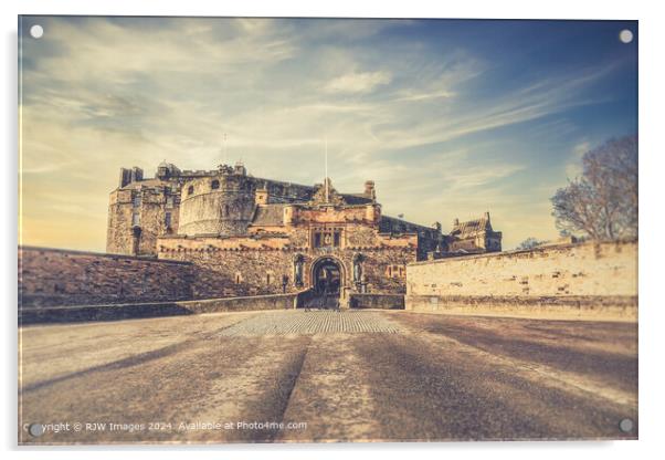 Edinburgh Castle Vintage Effect Acrylic by RJW Images