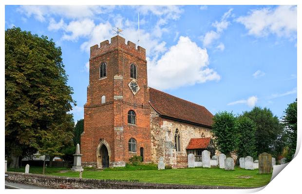 Bradwell on Sea Church Architecture Print by Peter Bolton