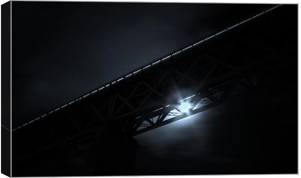 Forth rail bridge moon Canvas Print by Kevin Dobie