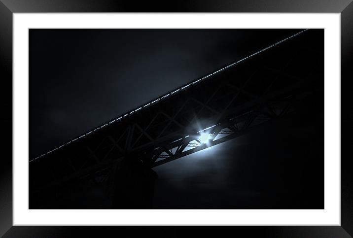 Forth rail bridge moon Framed Mounted Print by Kevin Dobie
