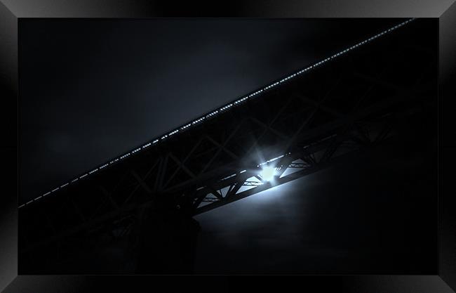 Forth rail bridge moon Framed Print by Kevin Dobie