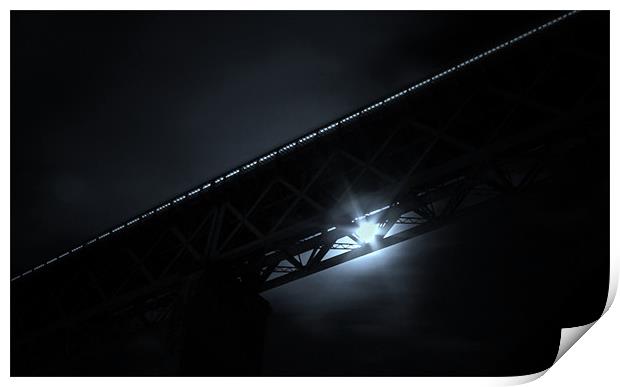 Forth rail bridge moon Print by Kevin Dobie