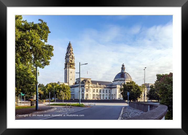 City Hall Cardiff Framed Mounted Print by Jim Monk