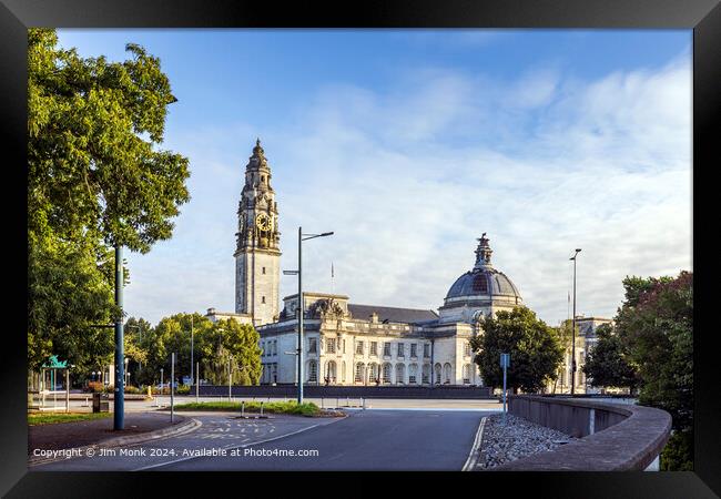 City Hall Cardiff Framed Print by Jim Monk