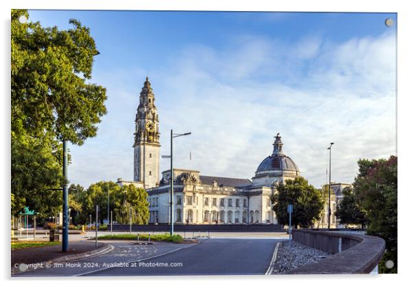 City Hall Cardiff Acrylic by Jim Monk