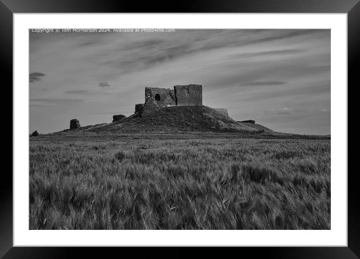 Duffus Castle Nostalgic Black and White Framed Mounted Print by Tom McPherson