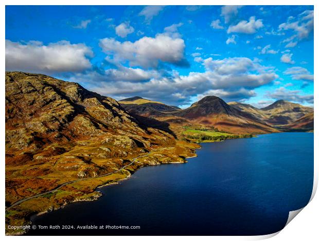 Wastwater From Above Print by Tom Roth