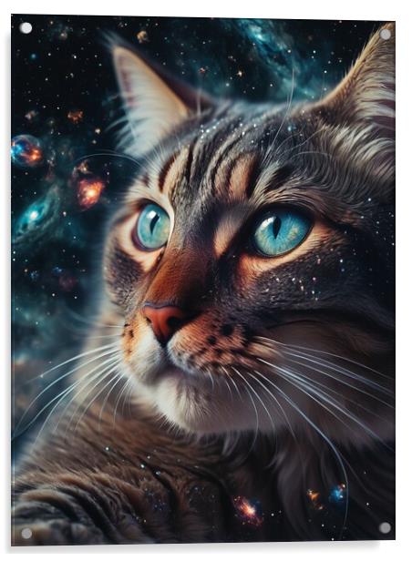 Universe Reflection in Cat's Eyes Acrylic by Paddy P