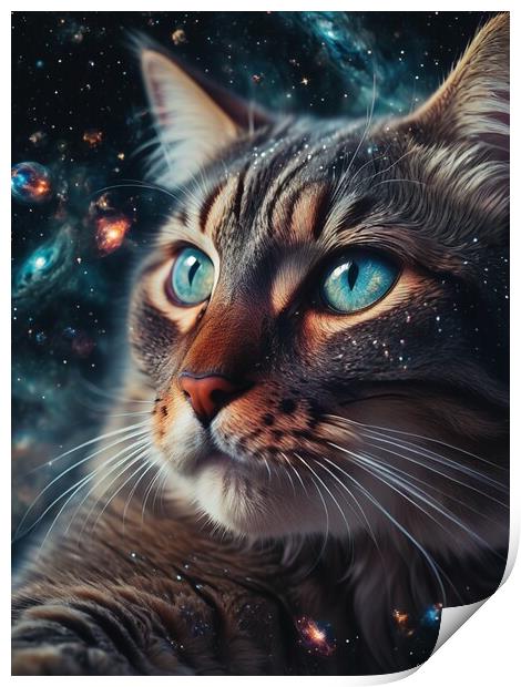 Universe Reflection in Cat's Eyes Print by Paddy P