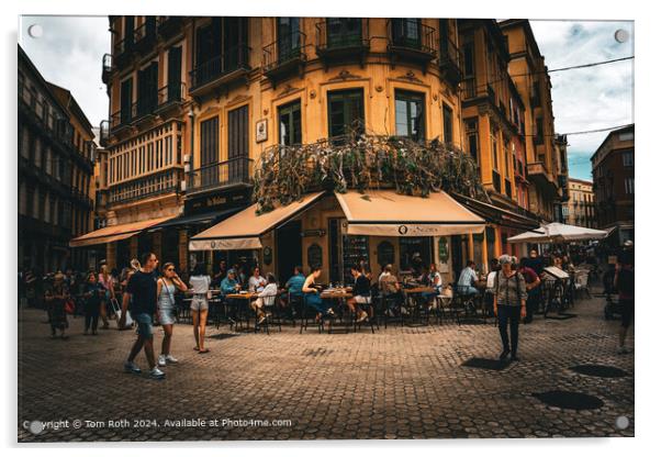 Typical tapas cafe in Malaga Acrylic by Tom Roth