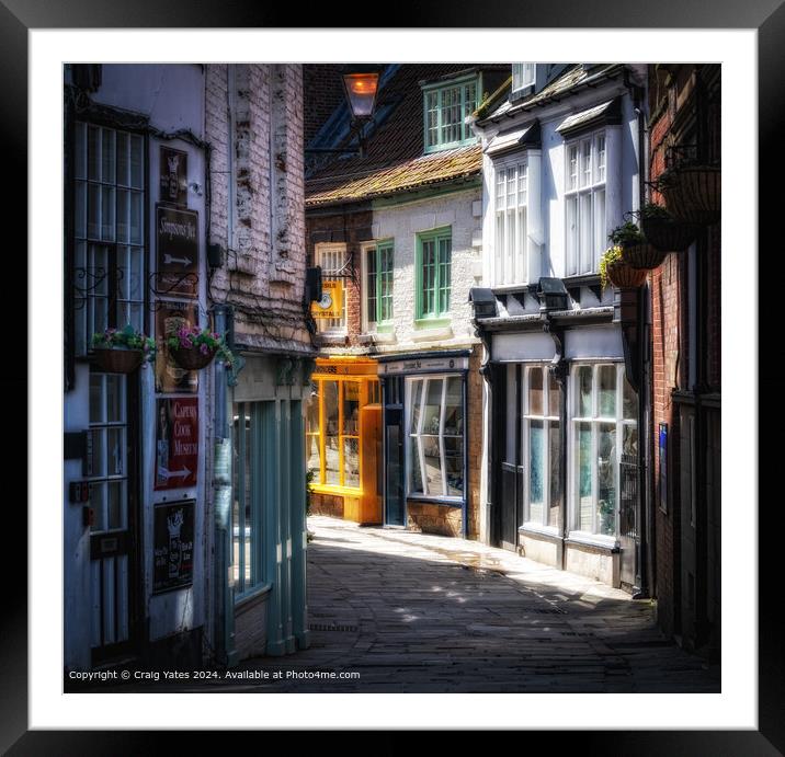 Grape Lane whitby old town Yorkshire Framed Mounted Print by Craig Yates