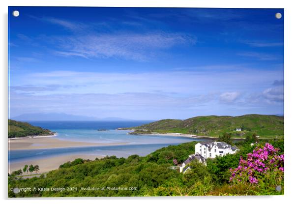 Morar Bay Turquoise Waters and Silver Sands Acrylic by Kasia Design