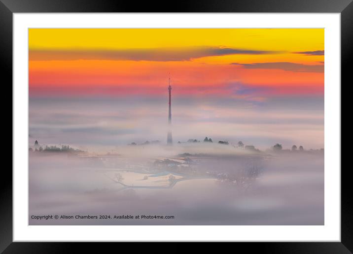 Emley Moor Mast  Framed Mounted Print by Alison Chambers