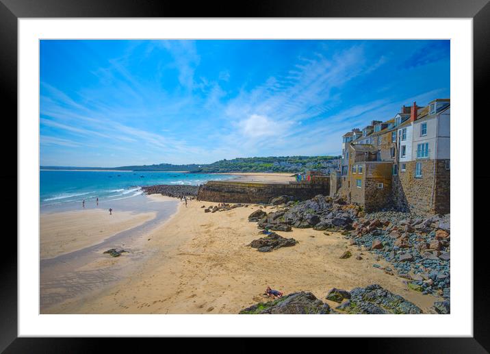 Balamuz Beach St Ives Framed Mounted Print by Alison Chambers
