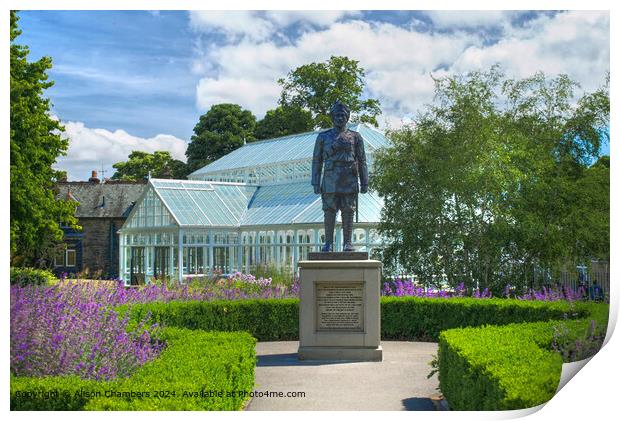Sikh Soldier Statue, Greenhead Park, Huddersfield Print by Alison Chambers
