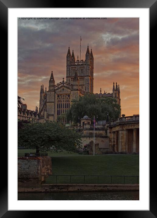 Bath Abbey Cityscape at Sunset Framed Mounted Print by Duncan Savidge