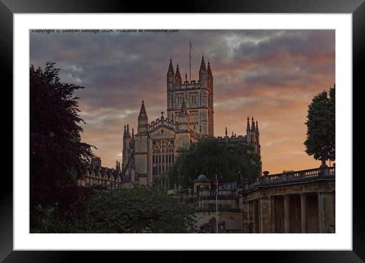 Bath Abbey Urban Skyline Framed Mounted Print by Duncan Savidge