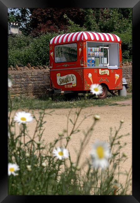 vibrant Ice Cream Van in Bradford on Avon Framed Print by Duncan Savidge