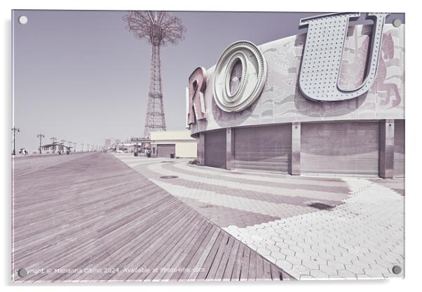 Coney Island Carousel Skyline Acrylic by Marianna Obino