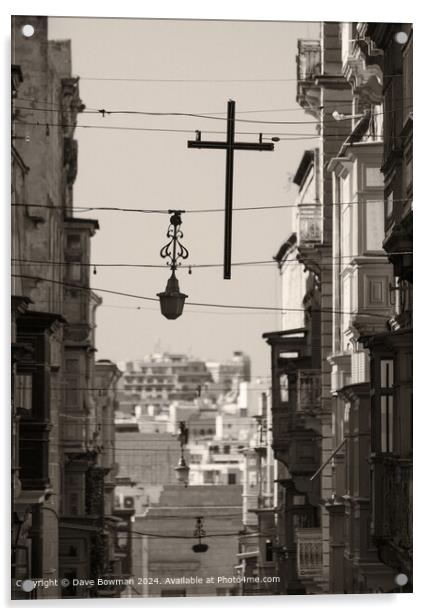 Valletta Street Cross Acrylic by Dave Bowman