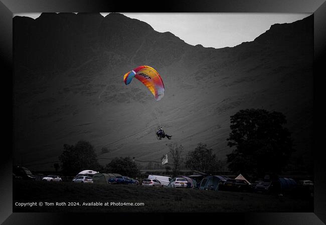 Buttermere Paramotor Takes Flight Framed Print by Tom Roth