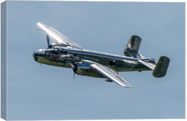 Silver B-25 Mitchell Bomber Canvas Print by J Biggadike