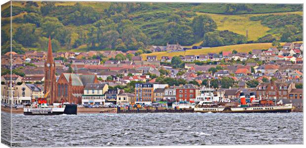 Largs Pier,  Waverley Paddle Steamer Canvas Print by Allan Durward Photography