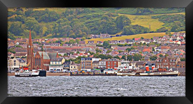 Largs Pier,  Waverley Paddle Steamer Framed Print by Allan Durward Photography