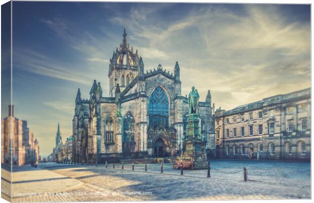 Edinburgh Saint Giles Cathedral Canvas Print by RJW Images