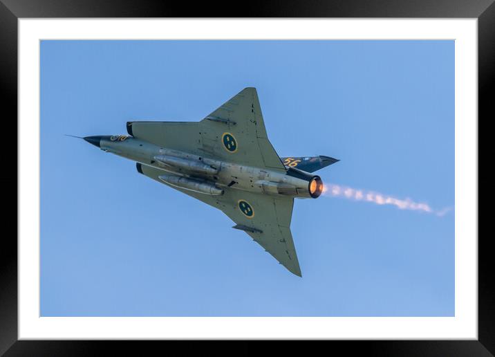 Swedish Air Force Draken Framed Mounted Print by J Biggadike