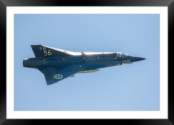 Swedish Air Force Draken J35 Aviation Framed Mounted Print by J Biggadike