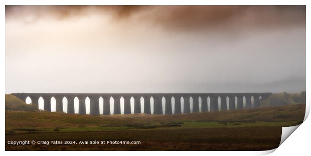 Ribble Head Viaduct Misty Sunrise Print by Craig Yates