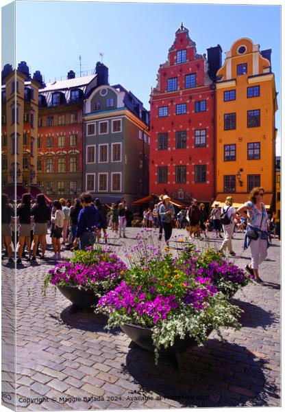 Gamla Stan Cityscape in Stockholm Canvas Print by Maggie Bajada